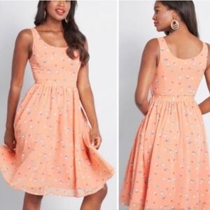 Modcloth Peach Floral Dress